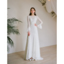 Long Lace Reception Wedding Dresses with Long Sleeves
